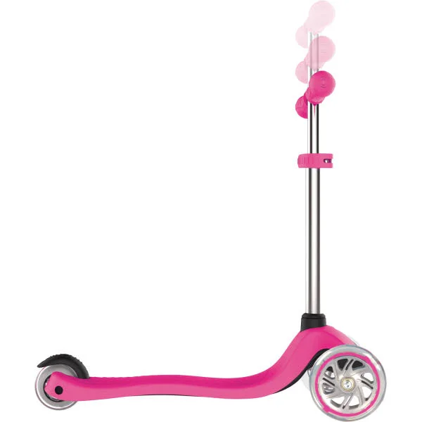 Globber Primo Scooter with Light Up Wheels - Neon Pink