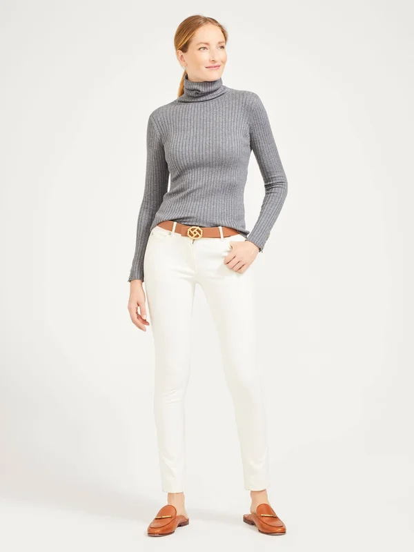 J.Mclaughlin Women's Arlette Turtleneck Heather Grey - Size Extra Small