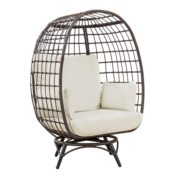 Sunjoy Brown Swivel Egg Cuddle Chair