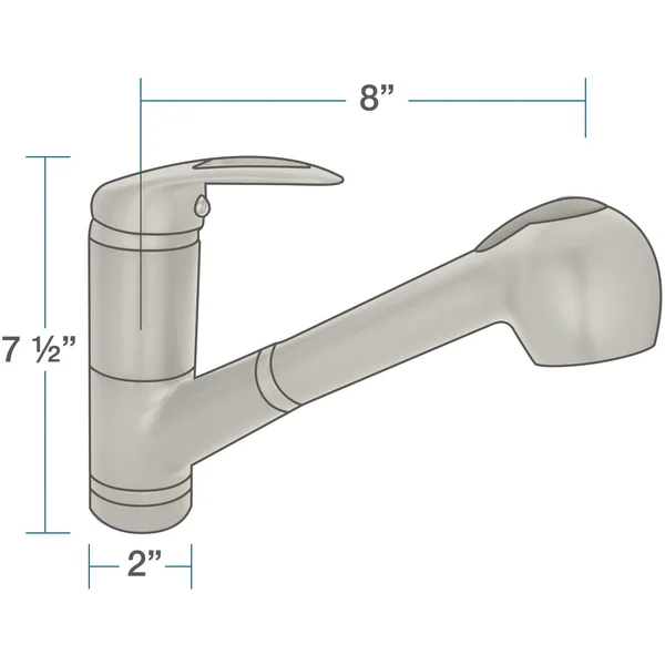Sir Faucet 708-C Single Handle Pull Out Kitchen Faucet - Chrome