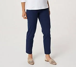 Isaac Mizrahi Live! Regular 24/7 Stretch Classic Ankle - Size Plus 18, Dark Navy