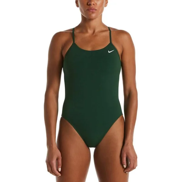 Nike Women's Hydrastrong Solid Cut-Out Back One Piece Swimsuit, Size 34, Gorge Green