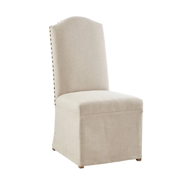 Madison Park Foster High Back Dining Chairs with Skirts, Set of 2 - Beige