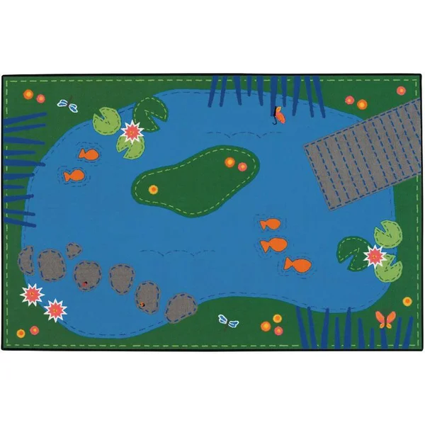 Carpets for Kids Value Plus Tranquil Pond Rug, 8 x 12 Feet