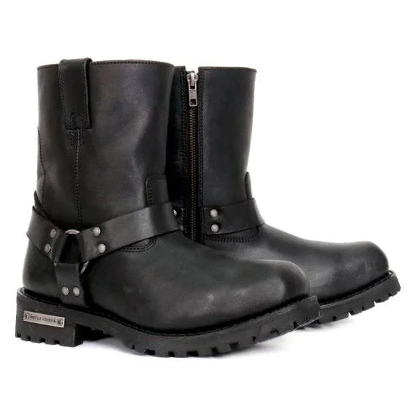 Hot Leathers 9147 8x22 Short Harness with Side Zipper Men's Boots (9 - Black)