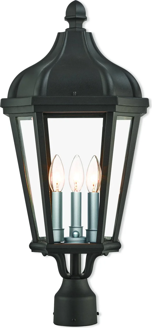 Livex Lighting 76194-14 Morgan 3-Light Outdoor Post Top Lantern - Textured Black