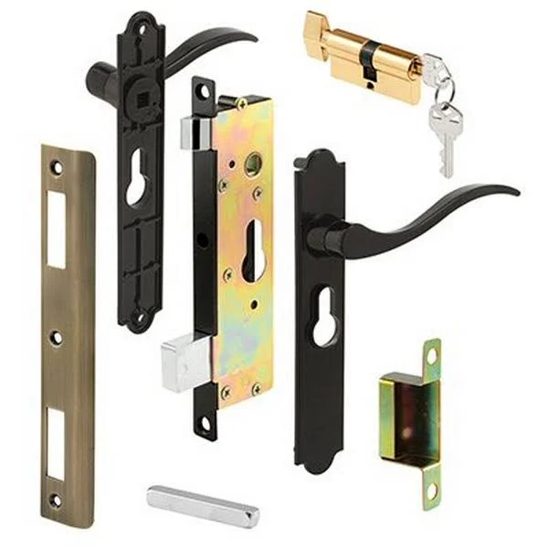 Prime Line K 5438 - Security Door Latch - Contemporary, Black, Keyed