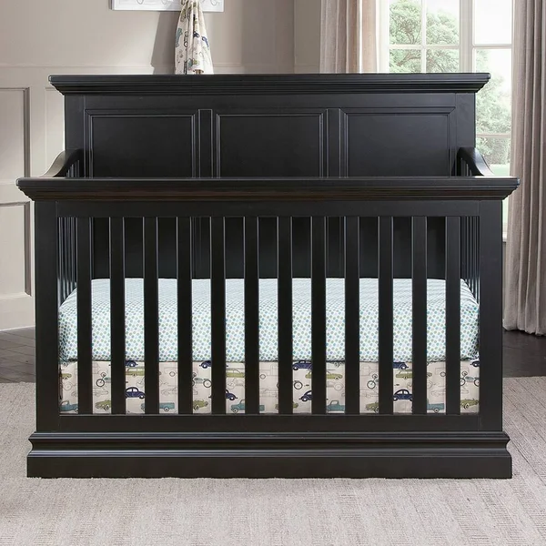 Westwood Design Pine Ridge 4 in 1 Panel Convertible Crib, Black