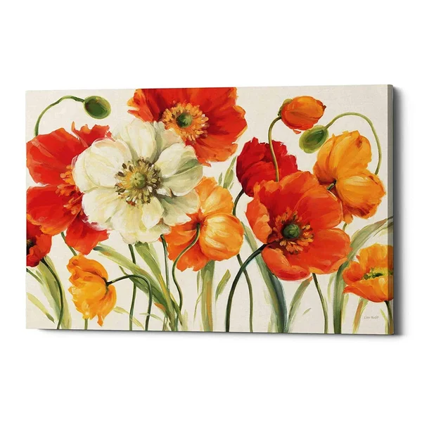 Epic Graffiti Poppies Melody I by Lisa Audit Giclee Canvas Wall Art - 40x22 x 60, 1.5 x 60 x 40