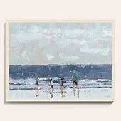 A Walk on The Beach Framed Canvas 18x22 x 24x22 - Ballard Designs