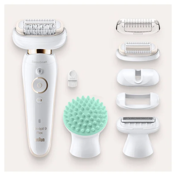 Braun Epilator Silk-閜il 9 9-020 with Flexible Head - Facial Hair Removal for Women, Shaver & Trimmer, Cordless, Rechargeable