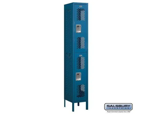 Salsbury Industries 72165TN-U 12 in. W x 78 in. H x 15 in. D Vented Metal Locker-Double Tier-1 Wide-Tan-Unassembled