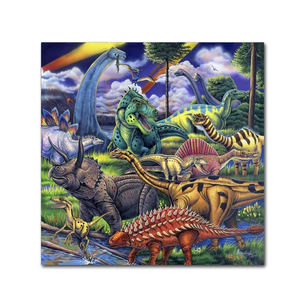Trademark Fine Art 'Dinosaur Friends' Canvas Art by Jenny Newland - Assorted