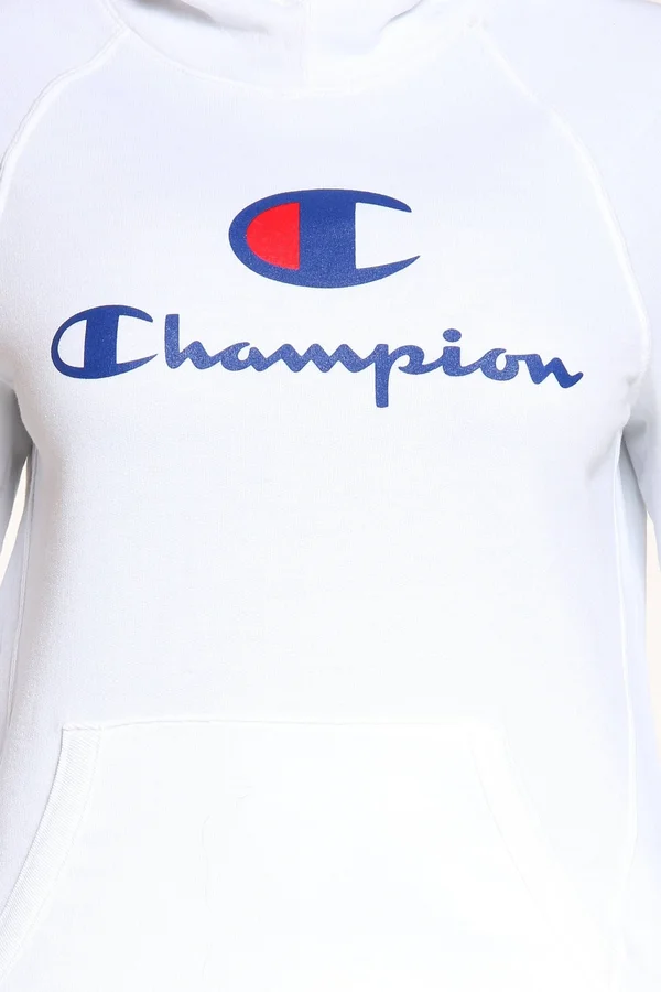 Champion Women's Powerblend Graphic Hoodie - Large, White
