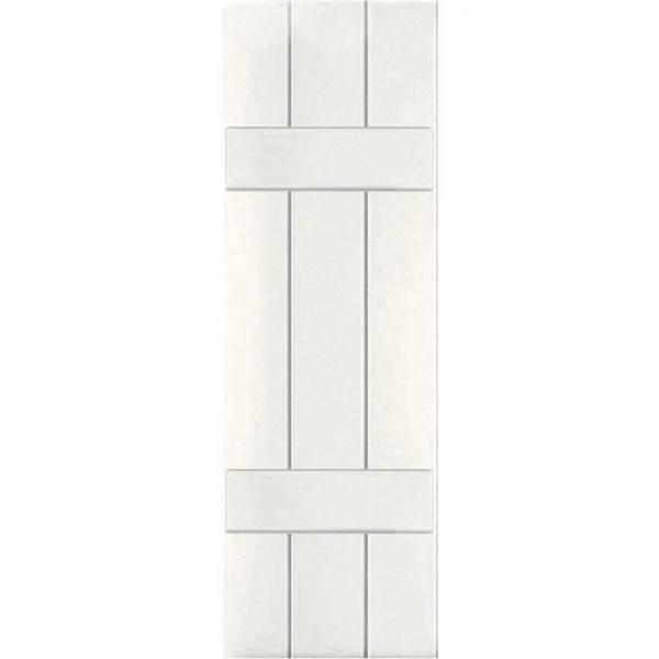 Ekena Millwork 2-Pack 12-in W x 55-in H White Board and Batten Wood Western Red Cedar Exterior Shutters, RWB12X055WHW