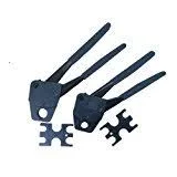 PEX Plumbing Crimp Tools, Angle Head Compact 1/2 inch and 3/4 inch 2 Pieces.