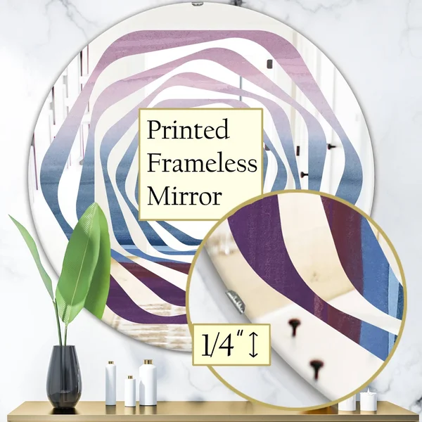 Designart 24-in L x 24-in W Round Purple Polished Wall Mirror, MIR30053-C6-C24