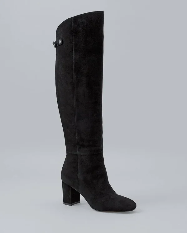 Women's Suede Over-The-Knee Boots by White House Black Market, Black