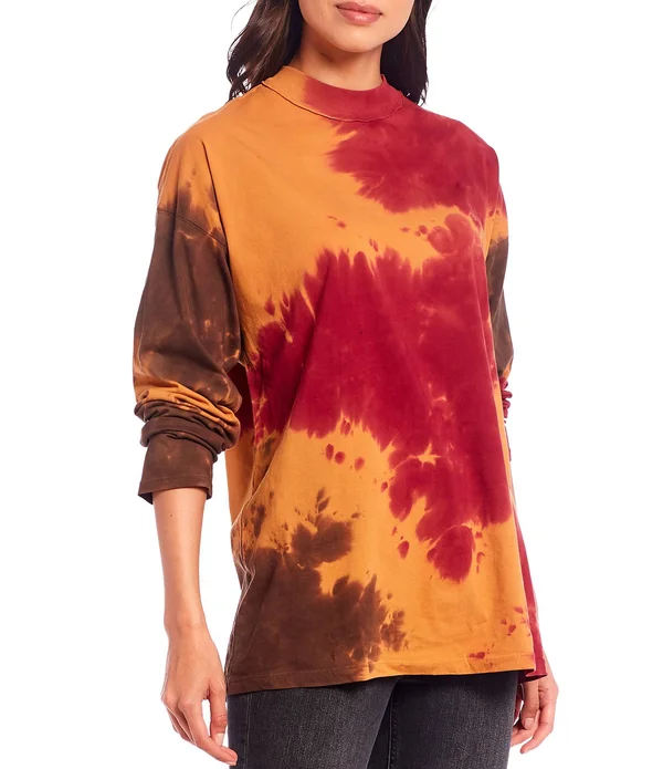 Free People Be Free Tie Dye Long Sleeve Tee - Xs