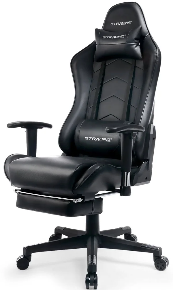 GTRACING Heavy Duty Gaming Chair with Footrest GT901, Black