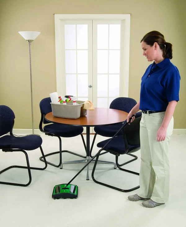 Bissell BigGreen Commercial BG21 Sweeper with 2 Rows of Rubber Rotors, 7-1/2x22 Cleaning Path, Green