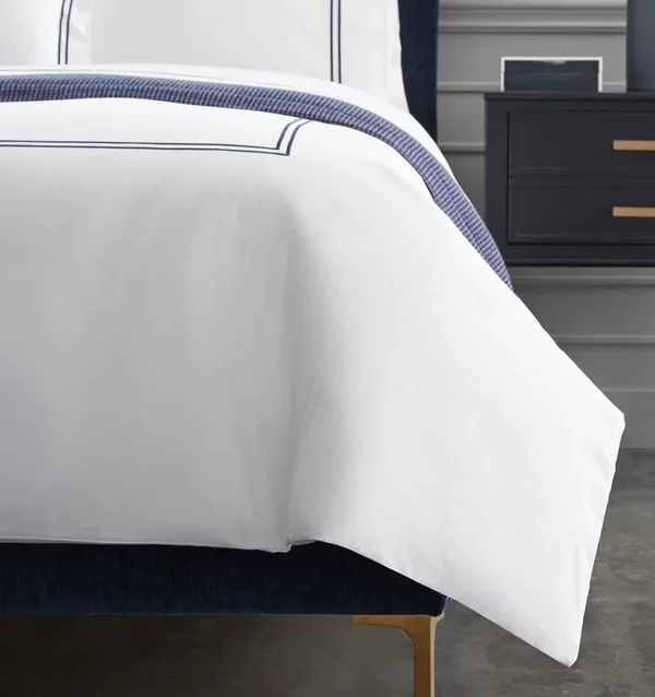 Sferra Grande Hotel Duvet COVER - Twin - White/White
