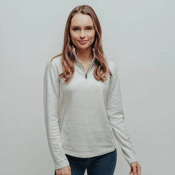 Women's Puremeso Quarter Zip Pullover Stone, Xs