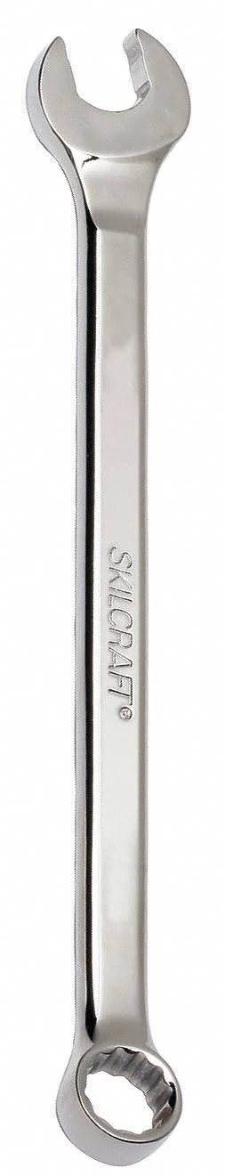 Ability One 17mm 12 Point Combination Wrench - 15° Offset Angle - Steel, Chrome Finish, Part #5120016452317
