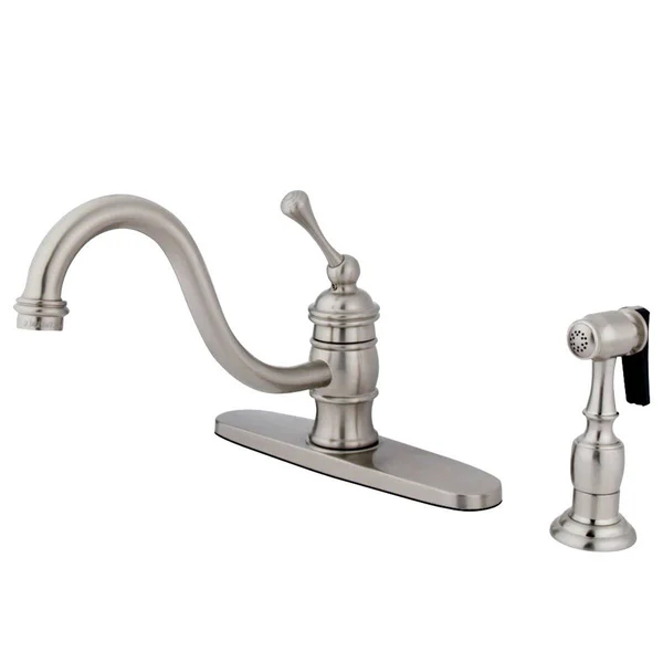 Kingston Brass KB3579BLBS 8x22 Kitchen Faucet, Brushed Nickel/Polished Brass