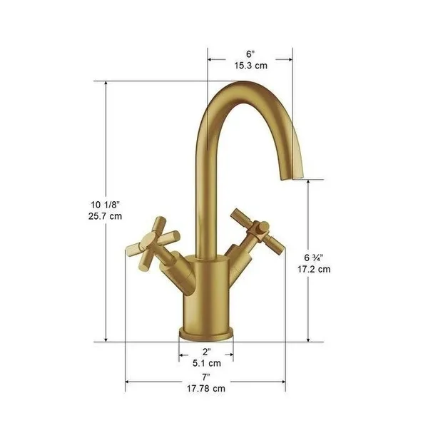 Ancona AN-4324 Prima Double Cross Handle Single Hole Bathroom Faucet Finish: Brushed Gold