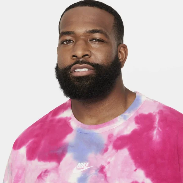 Nike Men's Sportswear Pink Tie-Dye T-Shirt, Size: Medium, Cotton