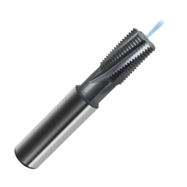 GUHRING 5/8-24 Internal 24 TPI 12mm Shank 4-Flute RH Solid Carbide Helical Flute Thread Mill - TiCN Finish, 11.95mm Cut Diam, 20