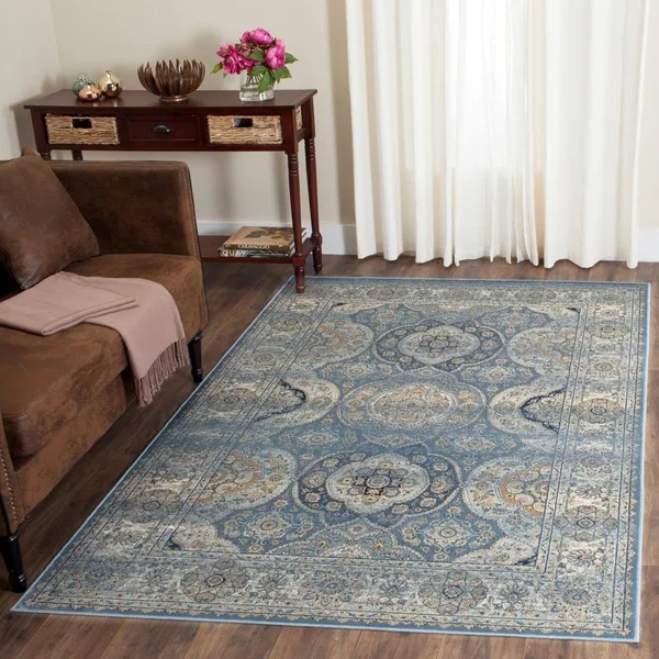 Safavieh Persian Garden Vintage Light Blue & Ivory 4& x 5&-7x22 Rug