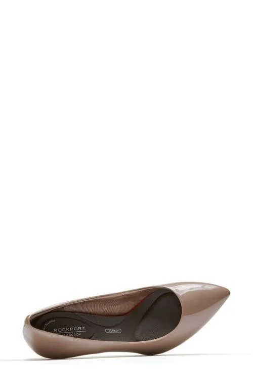 Rockport Women's Total Motion 75mm Pointed Toe Pump, Size: 7.5, Taupe Grey Patent
