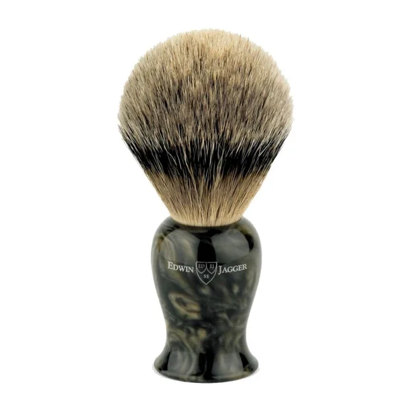 Edwin Jagger Plaza Imitation Black Marble Best Badger Shaving Brush