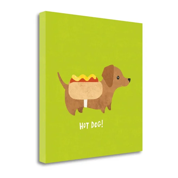 Tangletown Fine Art Good Dogs Dachshund Bright by Moira Hershey, Gallery Wrap Canvas 24x22 x 24