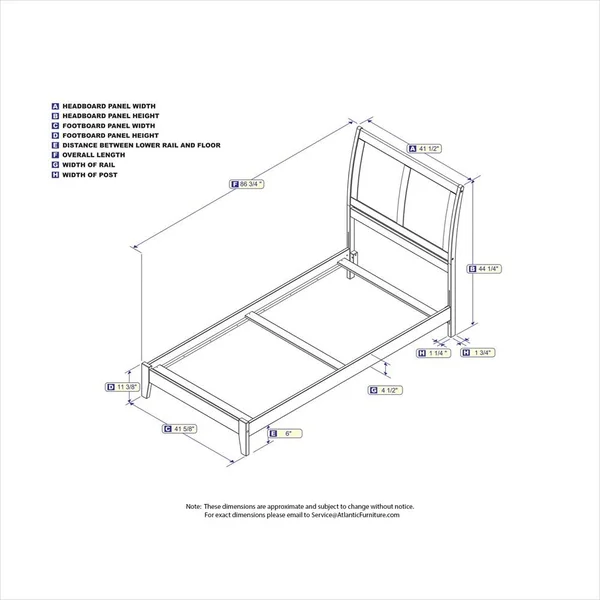 Atlantic Furniture Portland Traditional Bed in Espresso-Twin XL