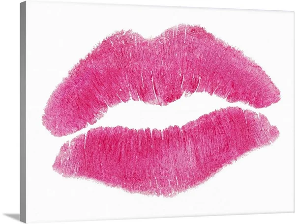 Pink Lipstick Kiss, Large Solid-Faced Canvas Wall Art Print, Great Big Canvas