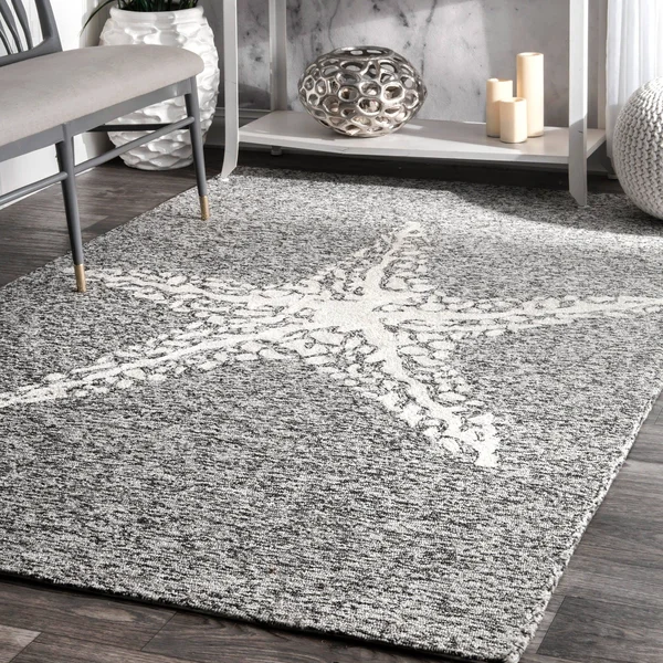 nuLOOM Marine Hand Hooked Indoor/Outdoor Area Rug, 5& x 8&, Grey