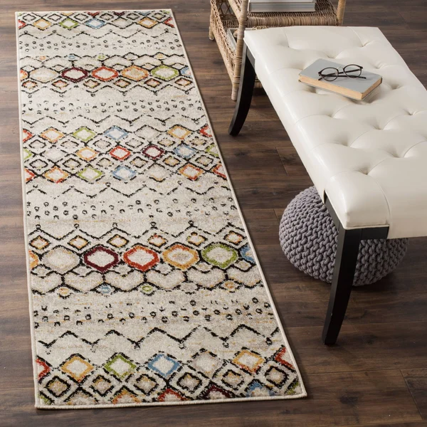 Safavieh Amsterdam Bridget Moroccan Boho Rug - 2&3x22 x 22& Runner - Ivory/Multi