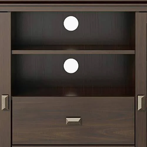Simpli Home Artisan Contemporary Solid Wood 53x22 TV Media Stand in Tobacco Brown