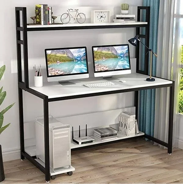 ESF307 55 inch Computer Gaming Desk with Hutch United States, White