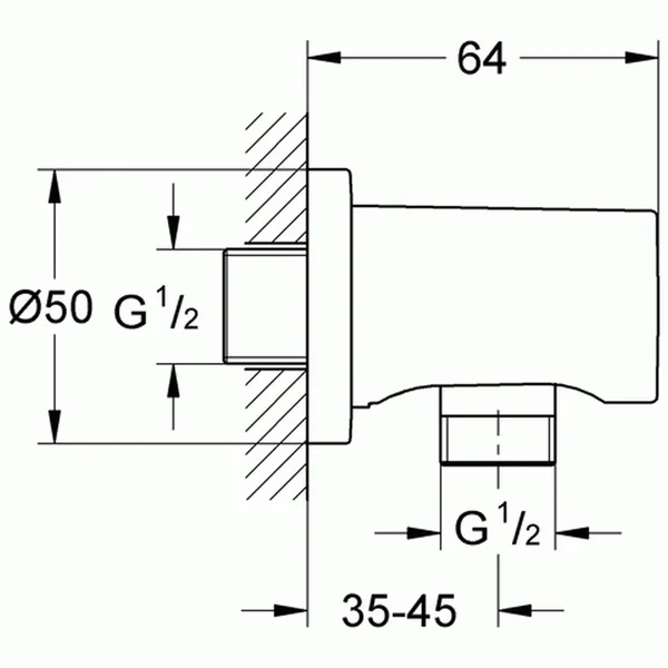 Grohe 27057000 - Rainshower Shower Outlet Elbow