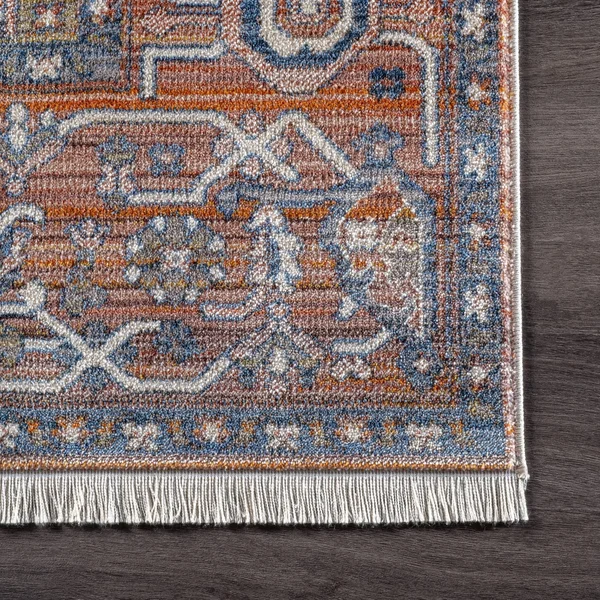 nuLOOM Vintage Harriet Medallion Fringe Area Rug - 2& 6x22 x 14& Runner - Rust