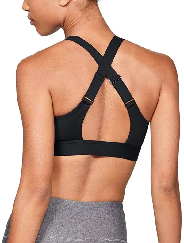 Under Armour Women's Eclipse High Impact Front Zip Sports Bra, Black, 36A