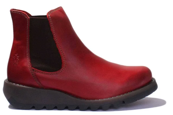 Fly London Salv Leather Bootie - Red, 41