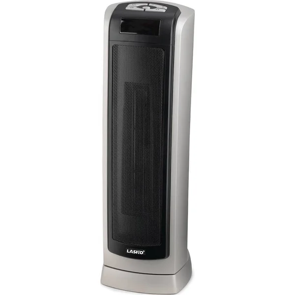 Lasko Electric Oscillating Ceramic 1500W Tower Heater, Silver