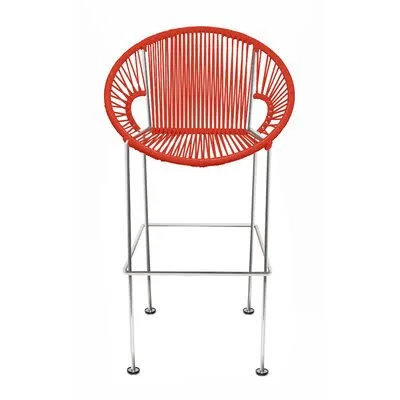 Adal Counter 26x22 Counter Stool Frame Color: Chrome - Seat Color: Red
