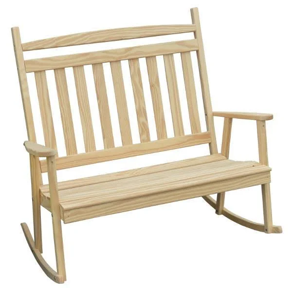 Yellow Pine Double Classic Porch ROCKER, Size: 3.5, Green