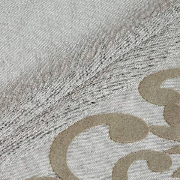Dainty Home Natalie 70x22 x 72x22 Appliqued Shower Curtain Silver